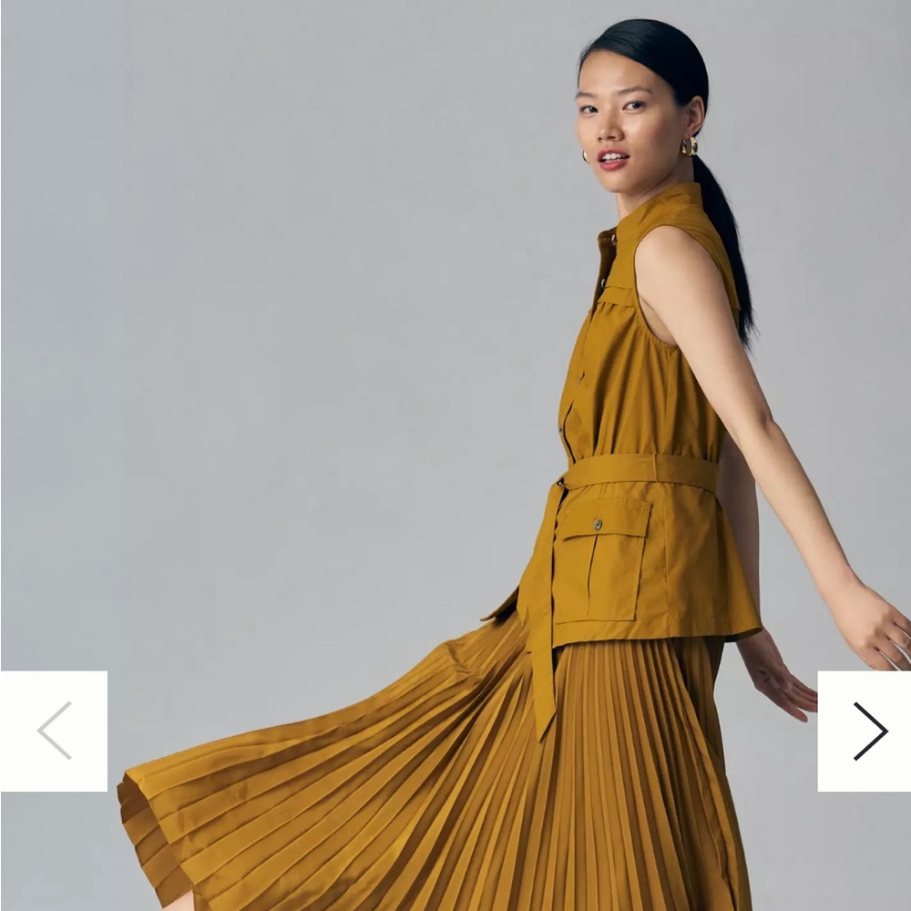 Anthropologie pleated cotton dress